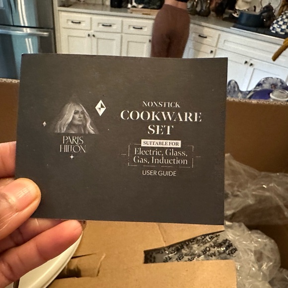 PARIS HILTON Nonstick Pots and Pans Cookware Set | Color: Cream | Size: 12-Piece - Picture 6 of 8